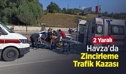 Havza'da Zincirleme Trafik Kazası: 2 Yaralı
