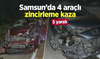 Samsun’da 4 araçlı zincirleme kaza: 5 yaralı