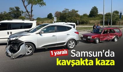 Samsun'da kavşakta kaza: 1 yaralı