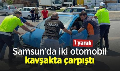 Samsun’da iki otomobil kavşakta çarpıştı: 1 yaralı
