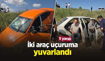 İki araç uçuruma yuvarlandı: 5 yaralı