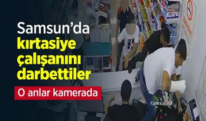 Kırtasiye çalışanını darbettiler; o anlar kamerada