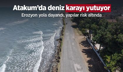Atakum’da deniz karayı yutuyor: Erozyon yola dayandı, yapılar risk altında