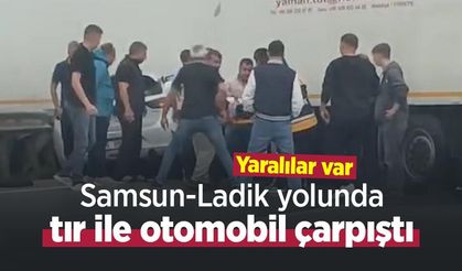 Samsun-Ladik yolunda tır ile otomobil çarpıştı: Yaralılar var
