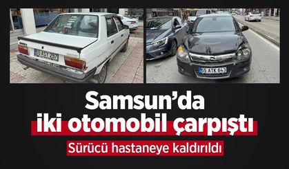 Samsun’da iki otomobil çarpıştı: Sürücü hastaneye kaldırıldı