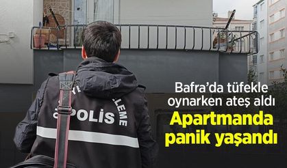 Bafra’da tüfekle oynarken ateş aldı: Apartmanda panik yaşandı