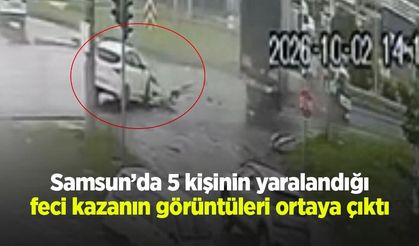 Samsun’da 5 kişinin yaralandığı feci kazanın görüntüleri ortaya çıktı