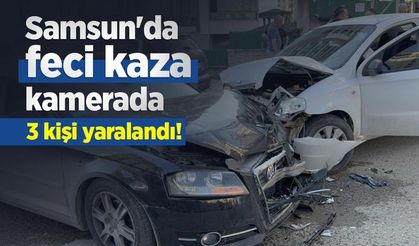 Samsun'da feci kaza kamerada: 3 kişi yaralandı!