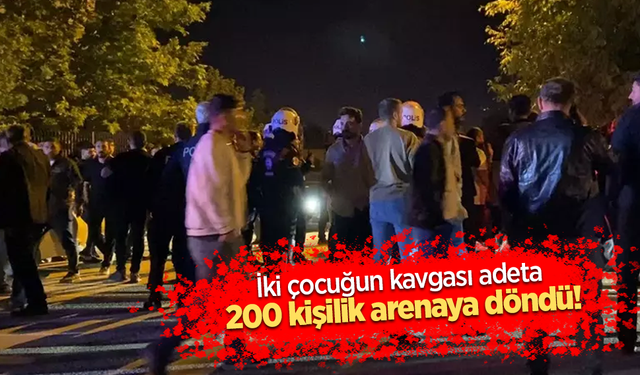 İki çocuğun kavgası adeta 200 kişilik arenaya döndü!