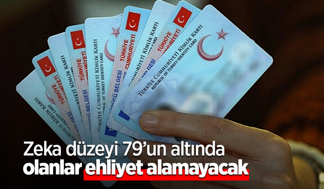 Zeka düzeyi 79'un altında olanlar ehliyet alamayacak