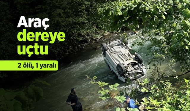 Araç dereye uçtu: 2 ölü, 1 yaralı