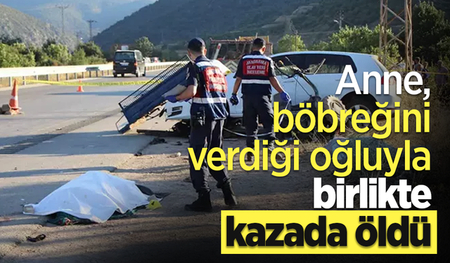 Anne, böbreğini verdiği oğluyla birlikte kazada öldü