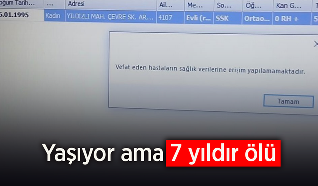 Yaşıyor ama 7 yıldır ölü.