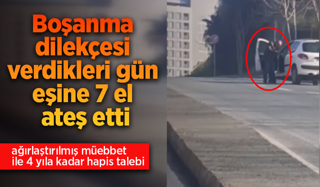 Boşanma dilekçesi verdikleri gün eşine 7 el ateş etti.