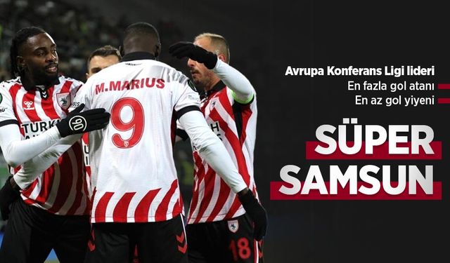 Avrupa Konferans Ligi lideri... En fazla gol atanı... En az gol yiyeni! SÜPER SAMSUN