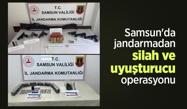 Samsun'da jandarmadan silah ve uyuşturucu operasyonu