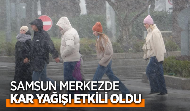 Samsun merkezde kar yağışı etkili oldu