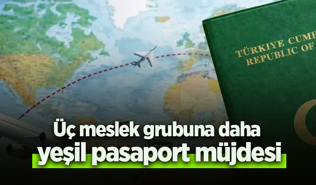 Üç meslek grubuna daha yeşil pasaport müjdesi