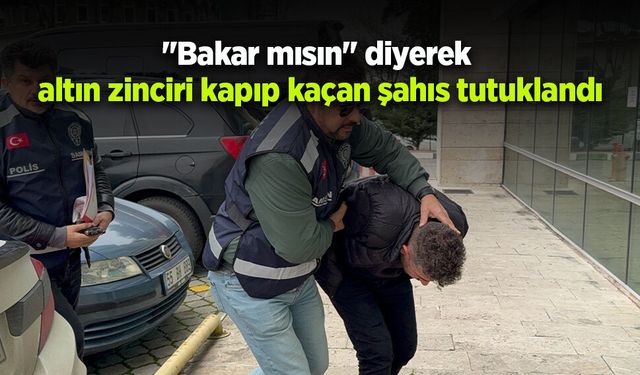 "Bakar mısın" diyerek altın zinciri kapıp kaçan şahıs tutuklandı