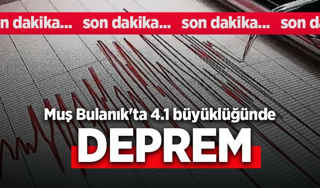 Muş Bulanık'ta 4.1 büyüklüğünde deprem