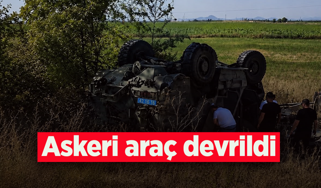 Askeri araç devrildi