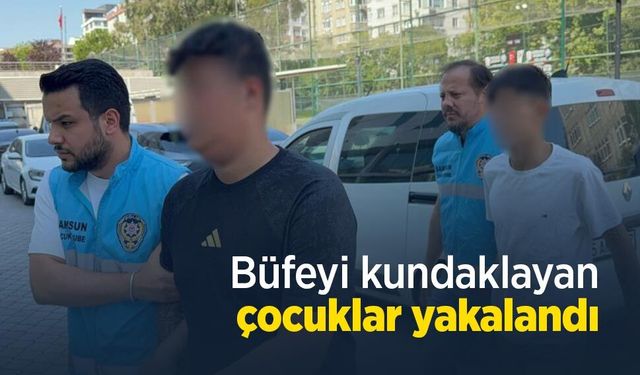 Büfeyi kundaklayan çocuklar yakalandı