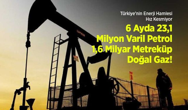 Türkiye’nin Enerji Hamlesi Hız Kesmiyor: 6 Ayda 23,1 Milyon Varil Petrol, 1,6 Milyar Metreküp Doğal Gaz!