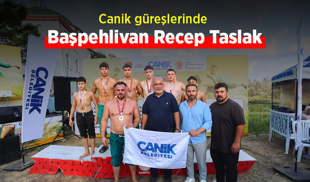 Canik güreşlerinde Başpehlivan Recep Taslak