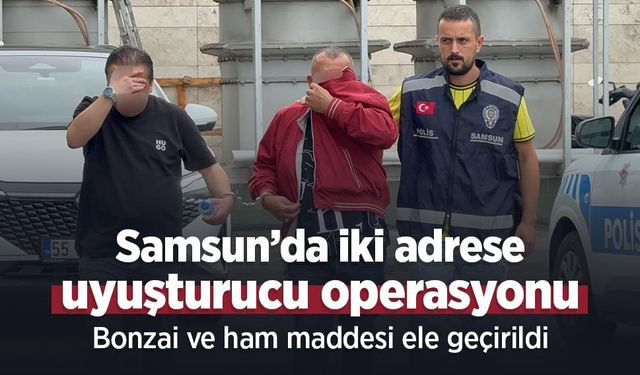 Samsun’da iki adrese uyuşturucu operasyonu: Bonzai ve ham maddesi ele geçirildi