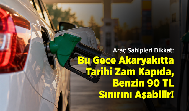 Araç Sahipleri Dikkat: Bu Gece Akaryakıtta Tarihi Zam Kapıda, Benzin 90 TL Sınırını Aşabilir!