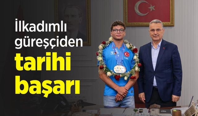 İlkadımlı güreşçiden tarihi başarı