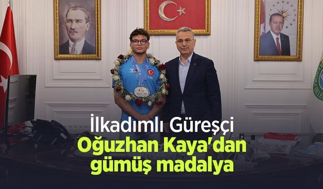 İlkadımlı Güreşçi Oğuzhan Kaya'dan gümüş madalya
