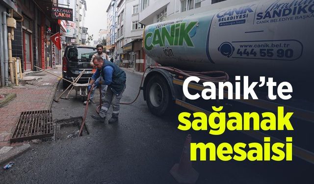 Canik’te sağanak mesaisi