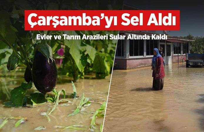 Çarşamba’yı Sel Aldı: Evler ve Tarım Arazileri Sular Altında Kaldı