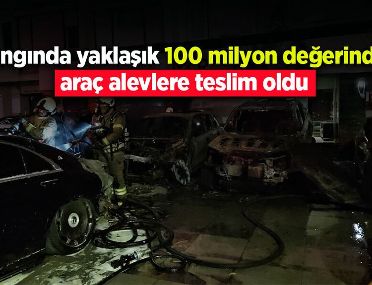 Yangında yaklaşık 100 milyon değerinde araç alevlere teslim oldu
