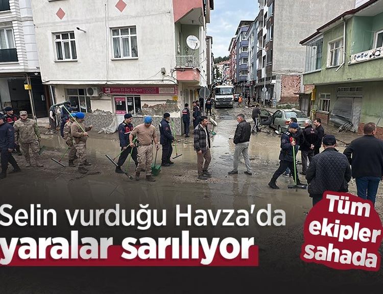 Selin vurduğu Havza'da yaralar sarılıyor: Tüm ekipler sahada