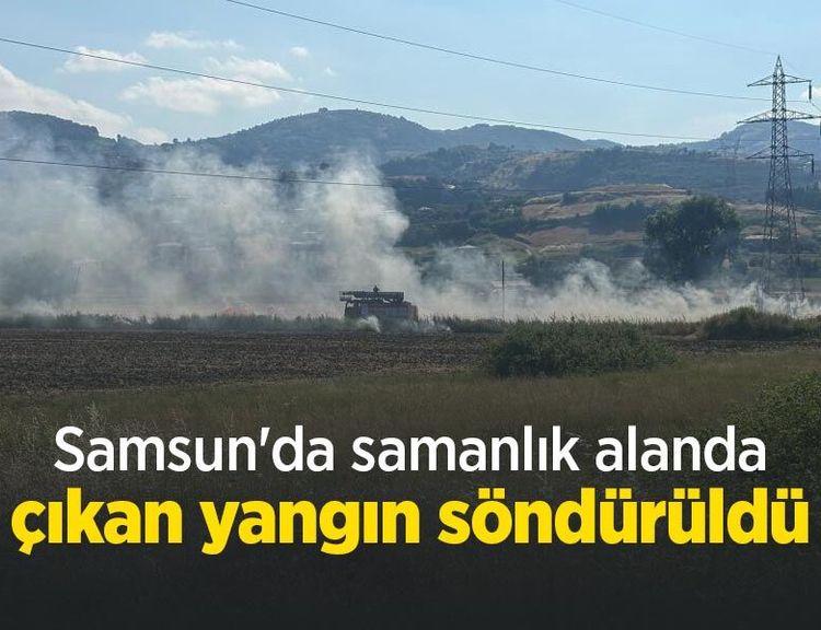 Samsun'da samanlık alanda çıkan yangın söndürüldü