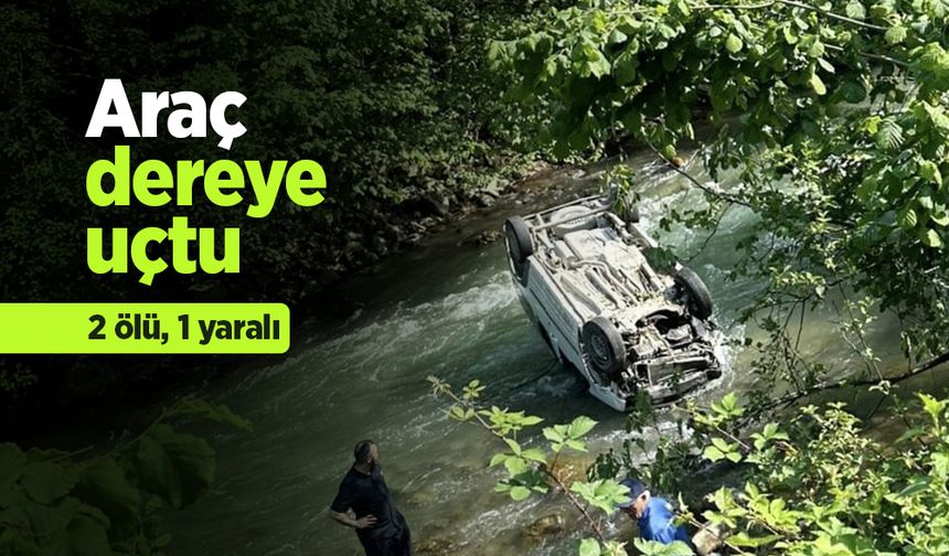 Araç dereye uçtu: 2 ölü, 1 yaralı