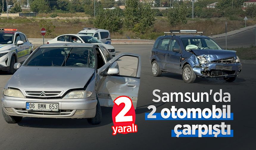 Samsun'da 2 otomobil çarpıştı: 2 yaralı