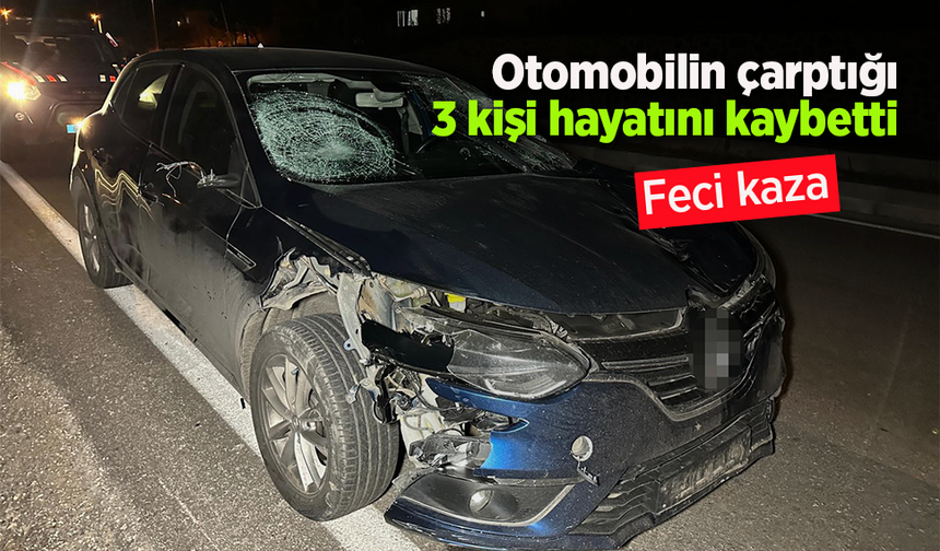 Feci kaza: Otomobilin çarptığı 3 kişi hayatını kaybetti