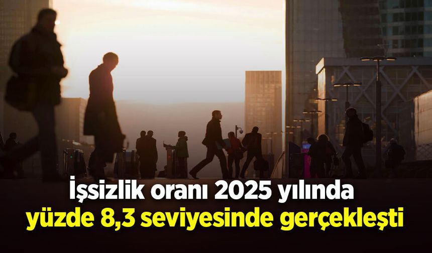 İşsizlik oranı 2025 yılında yüzde 8,3 seviyesinde gerçekleşti