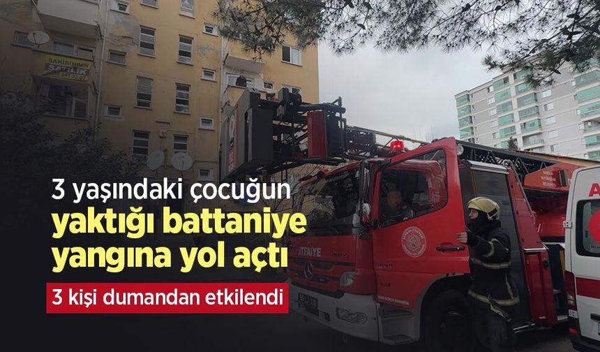 3 yaşındaki çocuğun yaktığı battaniye yangına yol açtı: 3 kişi dumandan etkilendi