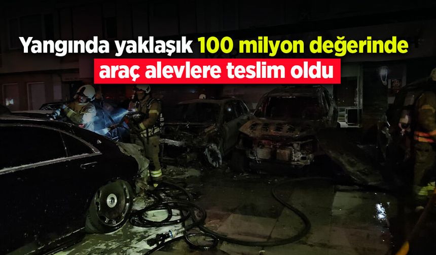 Yangında yaklaşık 100 milyon değerinde araç alevlere teslim oldu