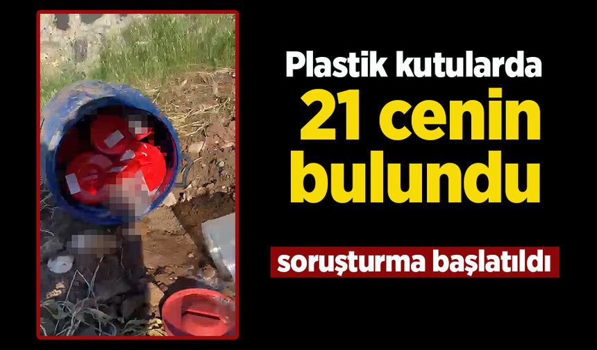 Plastik kutularda 21 cenin bulundu
