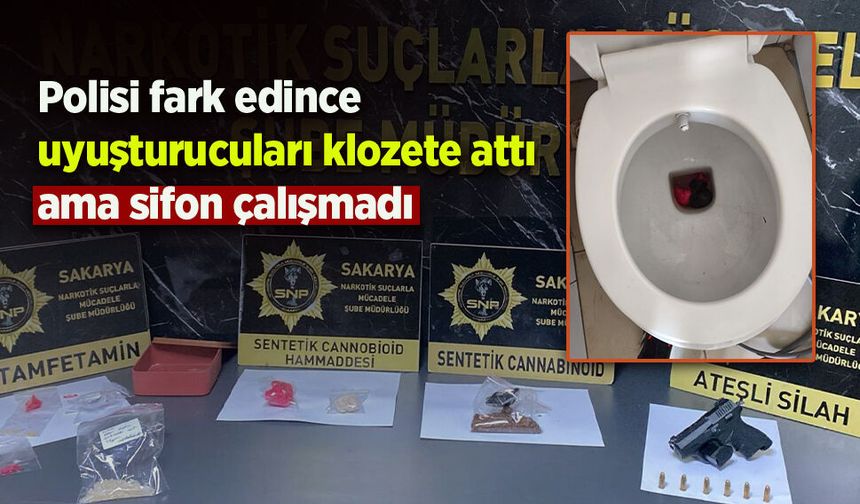 Polisi fark edince uyuşturucuları klozete döktü, sifon çalışmayınca yakalandı