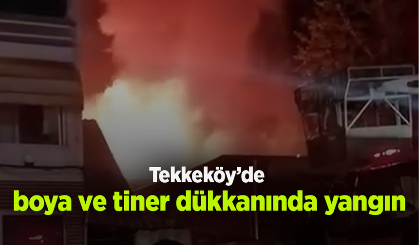 Tekkeköy'de boya ve tiner dükkanında yangın