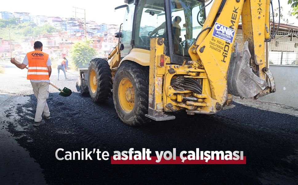 Canik'te asfalt yol çalışması