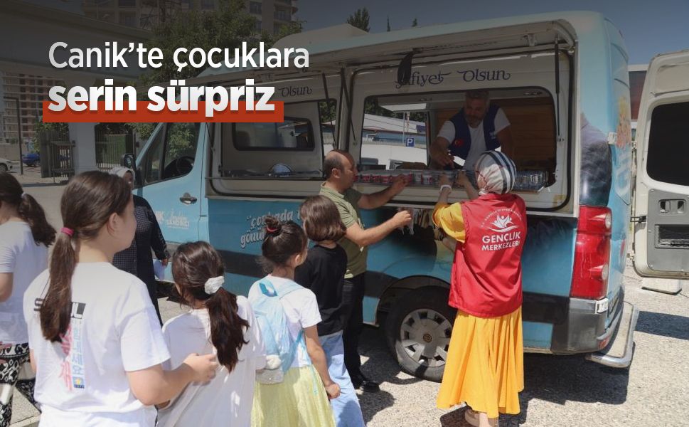 Canik’te çocuklara serin sürpriz