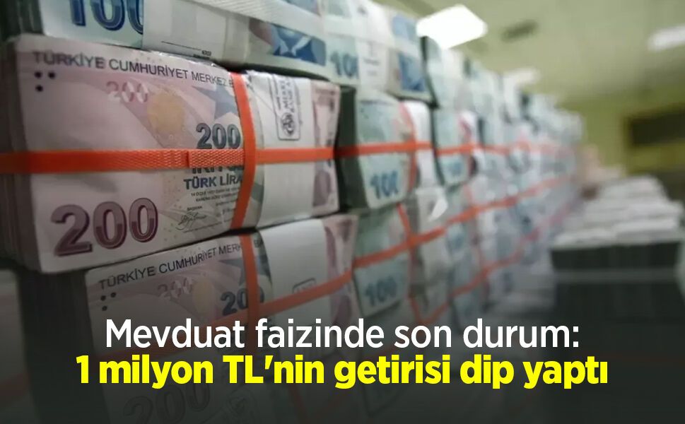 Mevduat faizinde son durum: 1 milyon TL'nin getirisi dip yaptı