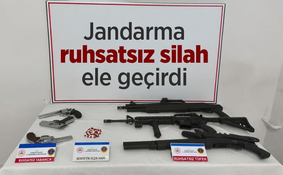 Jandarma ruhsatsız silah ele geçirdi